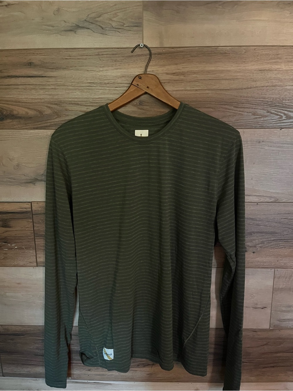 Tracksmith Men's Long Sleeve Shirt - Olive Green